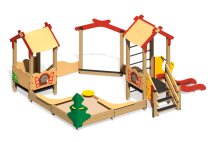 Песочный дворик Теремок ПС-29.1 с горкой для детской площадки Песочный дворик Теремок ПС-29.1 с горкой для детской площадки