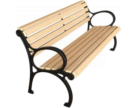 Скамейка чугунная Сеттльмент 2,0 м (3 опоры), фото 1