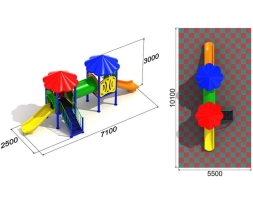 Детская игровая площадка Радуга 1.3.1, фото 2 Детская игровая площадка Радуга 1.3.1, фото 2