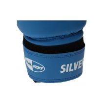 Перчатки боксерские SILVER синие BGS-2039, (10oz)