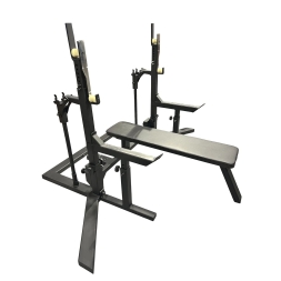 Соревновательная домкратная стойка для пауэрлифтинга со скамьей и страховочными упорами, фото 2