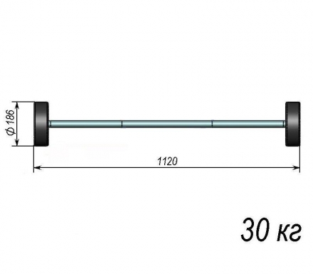 Штанга тренировочная 30кг ST580-30 , фото 1