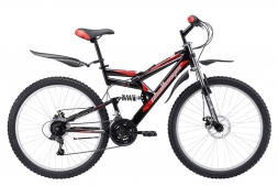Велосипед Challenger Genesis Lux FS 26 D черно-красный 20''