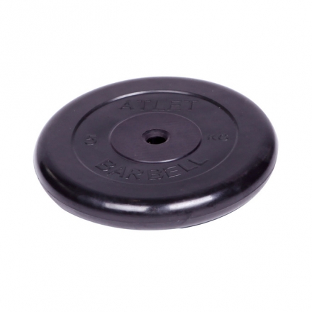 Диск обрезиненный Barbell Atlet d 26 мм чёрный 5 кг, фото 1