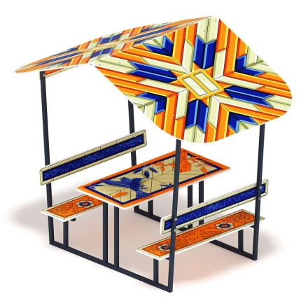 Столик детский с навесом (калейдоскоп) - МФ 31.01.08-07, фото 1