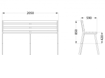 МФ 1.40 Лавочка Бизнес мини МФ 1.40 Лавочка Бизнес мини