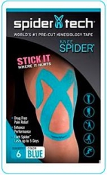 Тейп преднарезанный для колена SpiderTech, 6 шт., фото 2