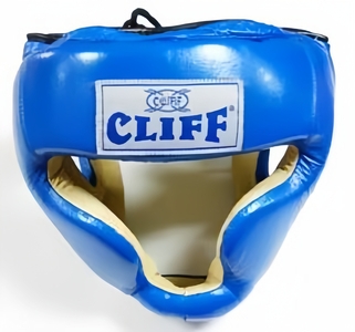 Шлем боксерский CLIFF закрытый (кожа) синий p.XL, фото 1