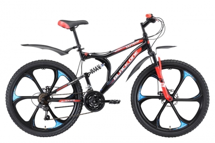 Велосипед Black One Totem FS 26 D чёрный/красный/белый 18&quot;, фото 1
