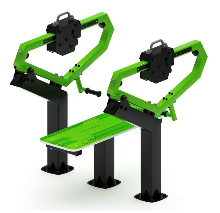 Жим лежа (зеленый) - Уличный тренажер - СТ 026-12.П, фото 1