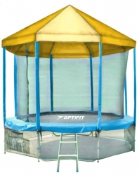 Батут OPTIFIT Like Blue 14ft 4,27 м с желтой крышей, фото 1