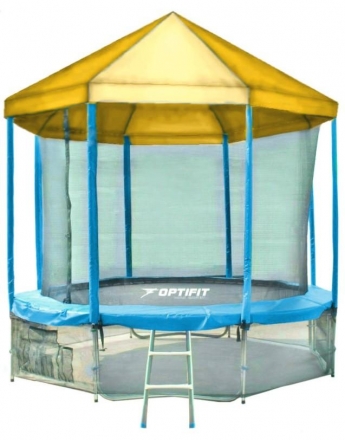 Батут OPTIFIT Like Blue 14ft 4,27 м с желтой крышей, фото 1