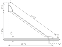 Скат KBT Stur-500 L4,9 H2,3-2,5 из нержавеющей стали для игровых площадок Скат KBT Stur-500 L4,9 H2,3-2,5 из нержавеющей стали для игровых площадок