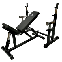 Скамья со стойками под штангу DFC DZ005ABB (чёрный, два короба)