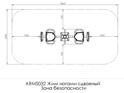 Жим ногами сдвоенный ARMS032, фото 3