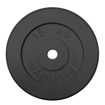 Диск «Profigym» тренировочный обрезиненный 15 кг черный 31 мм (металлическая втулка)  ДТР-15/31