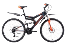 Велосипед Challenger Genesis Lux FS 26 D чёрный/оранжевый/голубой 18''