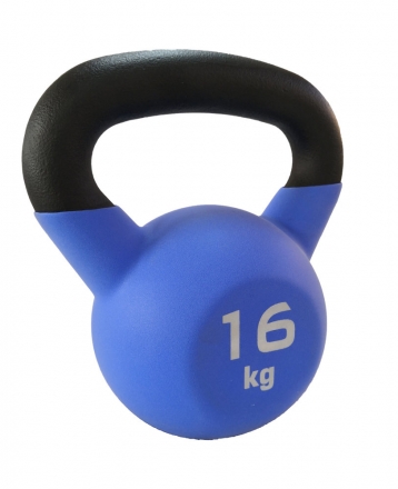 Гиря чугунная с виниловым покрытием SportElite 16 кг, матовая, фото 1