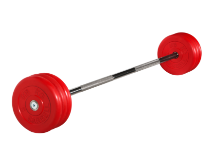 Штанга неразборная &quot;Barbell&quot; с цветными дисками d 25 мм, 35 кг, фото 1