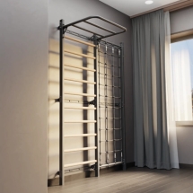 Шведская стенка с пространственной сетью Rock-s черная Шведская стенка с пространственной сетью Rock-s черная