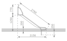 Скат KBT Stur-1000 L2,7 H1,0-1,25 из нержавеющей стали для игровых площадок Скат KBT Stur-1000 L2,7 H1,0-1,25 из нержавеющей стали для игровых площадок