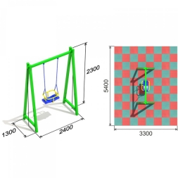Детские качели №3 одноместные со спинкой для детской площадки, фото 2