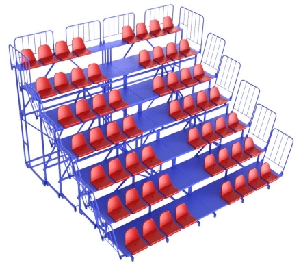 Трибуна телескопическая семирядная, на 56 мест, фото 1