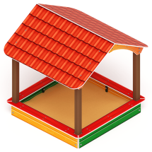 Песочный дворик с навесом Домик - ИО 6.01.02