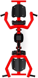 Тяга верхняя + жим от груди (красный) - Уличный тренажер двойной - СТ 027-11.И1, фото 2 Тяга верхняя + жим от груди (красный) - Уличный тренажер двойной - СТ 027-11.И1, фото 2