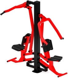 Тяга верхняя + жим от груди (красный) - Уличный тренажер двойной - СТ 027-11.И1, фото 1 Тяга верхняя + жим от груди (красный) - Уличный тренажер двойной - СТ 027-11.И1, фото 1