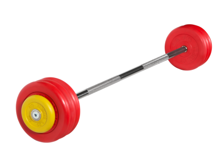 Штанга неразборная &quot;Barbell&quot; с цветными дисками d 25 мм, 37,5 кг, фото 1