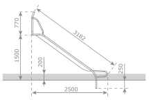 Скат KBT Stur-1000 L3,2 H1,3-1,5 из нержавеющей стали для игровых площадок Скат KBT Stur-1000 L3,2 H1,3-1,5 из нержавеющей стали для игровых площадок