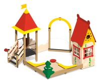 Песочный дворик Белоснежка ПС-49 с горкой для детской площадки Песочный дворик Белоснежка ПС-49 с горкой для детской площадки