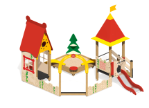 Песочный дворик Белоснежка ПС-49 с горкой для детской площадки Песочный дворик Белоснежка ПС-49 с горкой для детской площадки