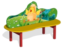 Лавочка Цыпленок МФ-05.2Х двойная для детской площадки Лавочка Цыпленок МФ-05.2Х двойная для детской площадки