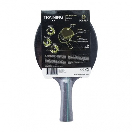 Ракетка для н/т TORRES Training 2*, арт.TT0006, для любителей, накладка 1,5 мм, конич. ручка, фото 1