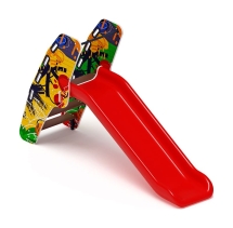 Горка пластиковая - ИО 42.01.05-04 - (красный скат) (Граффити)H=900 Горка пластиковая - ИО 42.01.05-04 - (красный скат) (Граффити)H=900