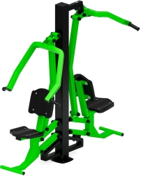 Тяга верхняя + жим от груди (зеленый) - Уличный тренажер двойной - СТ 027-12.И1, фото 4 Тяга верхняя + жим от груди (зеленый) - Уличный тренажер двойной - СТ 027-12.И1, фото 4