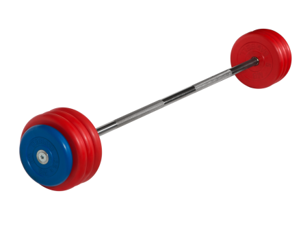 Штанга неразборная &quot;Barbell&quot; с цветными дисками d 25 мм, 40 кг, фото 1