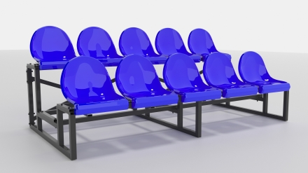 Трибуна сборно-разборная ОЛИМП СИТИ 2-х рядная на 10 мест (без навеса), фото 1