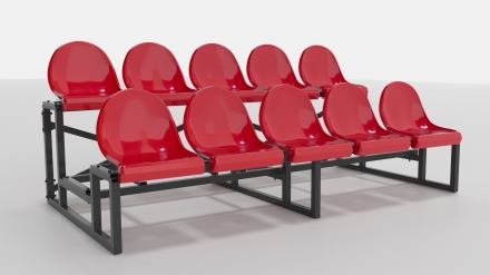 Трибуна сборно-разборная ОЛИМП СИТИ 2-х рядная на 10 мест (без навеса), фото 3