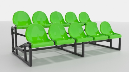 Трибуна сборно-разборная ОЛИМП СИТИ 2-х рядная на 10 мест (без навеса), фото 2