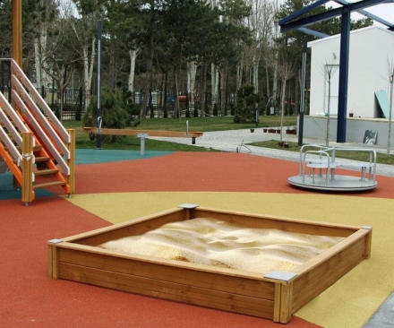 Песочница деревянная Пляж ПС103.00.1 для игровой детской площадки, фото 4