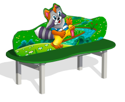 Лавочка Енот МФ-05.1Х двойная для детской площадки Лавочка Енот МФ-05.1Х двойная для детской площадки