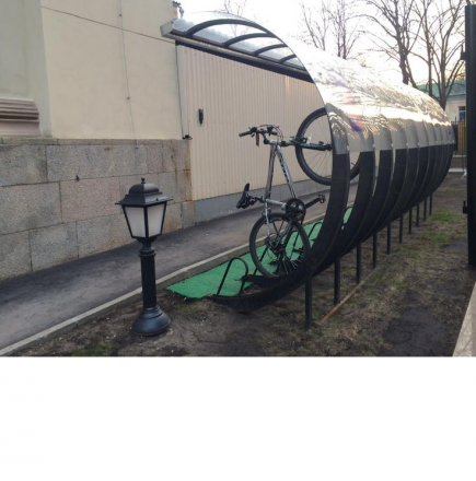 Велопарковка 45 градусов с навесом, фото 1