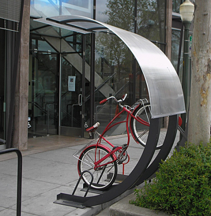 Велопарковка 45 градусов с навесом, фото 4