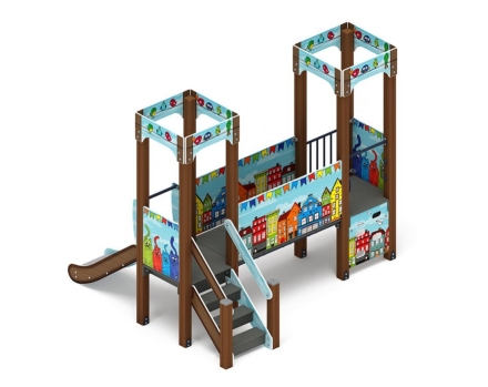 Детская игровая площадка Королевство (Коты) ДИК 1.15.02-11 H=750, фото 2