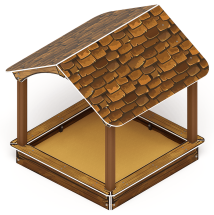 Песочный дворик с навесом Домик (Коричневый) - ИО 6.01.02-01