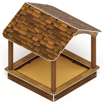 Песочный дворик с навесом Домик (Коричневый) - ИО 6.01.02-01