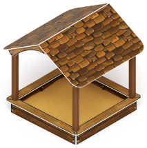 Песочный дворик с навесом Домик (Коричневый) - ИО 6.01.02-01